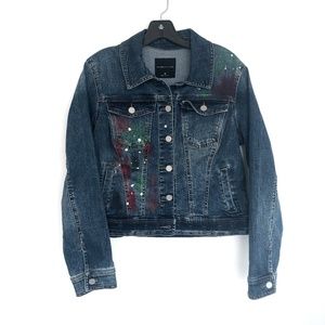 Celebrity Pink Paint Splatter Jean Jacket💗NWOT💗